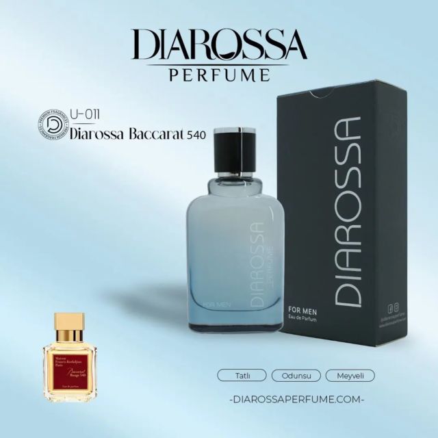 U-011 Diarossa Baccarat 540
.
.
 #diarossaperfume #bayan #koku #perfume #perfumecollection #parfüm #erkekkokusu #kokuöneris